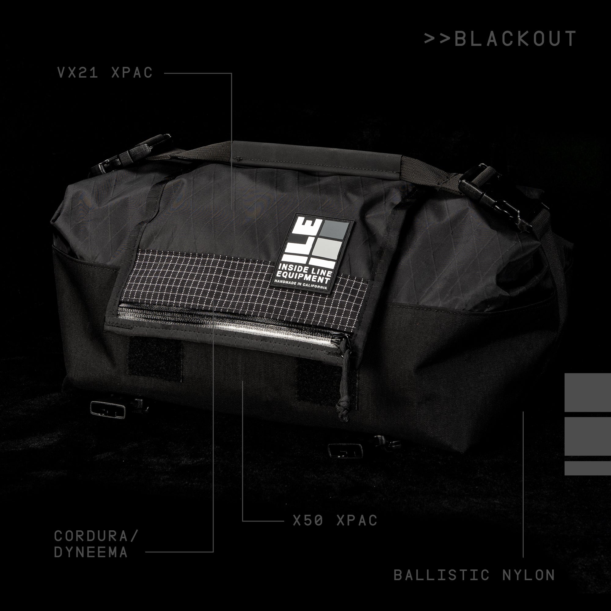 Porteur Rackbag - Waterproof Bike Bag - X-Pac Sailcloth & Cordura - Front Rack Bicycle Bag - 42L Capacity - Handmade in USA