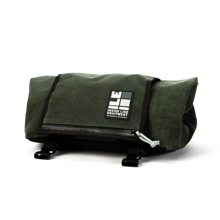 Porteur Rackbag - Waterproof Bike Bag - XPac, Waxed Canvas & Cordura - Front Rack Bicycle Bag - 16L expands to 30L Capacity - Handmade in USA