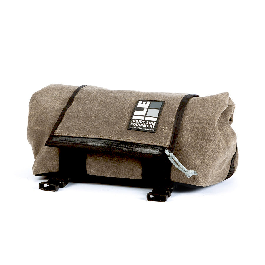 Porteur Rackbag - Waterproof Bike Bag - XPac, Waxed Canvas & Cordura - Front Rack Bicycle Bag - 16L expands to 30L Capacity - Handmade in USA
