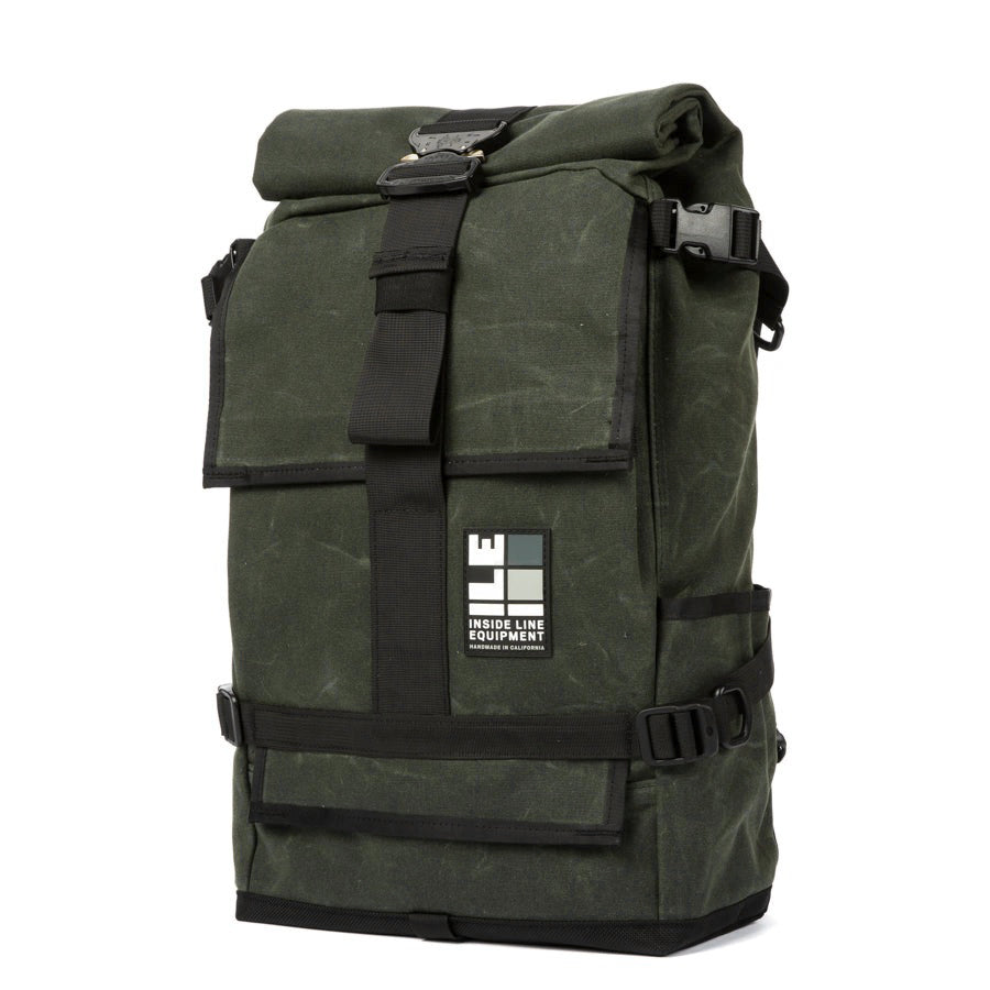 Cobra Buckle - Handmade Backpack - Commuter Cycling Bag - XPAC - Waterproof Roll-Top - TPU welded liner - Laptop Sleeve - Made in Berkeley, CA