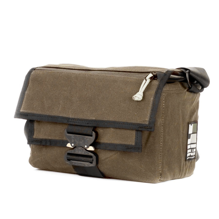 Tan Waxed Canvas - Cobra Buckle - handmade camera bag - weatherproof - mirrorless - DSLR - street photography - adjustable velcro dividers - XPAC - made in USA