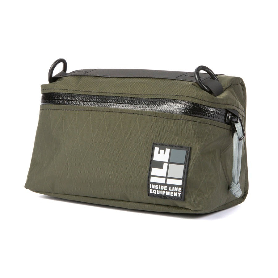 Pilot Bar Bag - Weatherproof Bicycle Handlebar Bag - XPac - Waxed Canvas - Cordura - Adjustable Harness System - 2.6L Cycling Bag - Handmade in USA