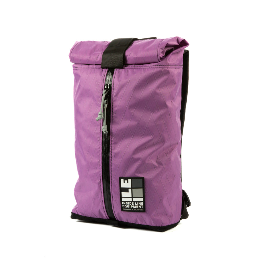 8L small backpack - Lightweight Backpack - hiking day pack - XPAC - Water-resistant Roll-Top - hydration sleeve - waterproof YKK zipper - Made in California