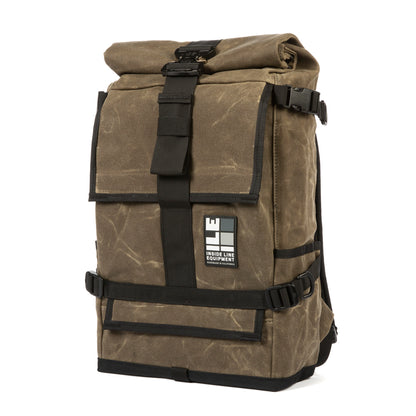 Cobra Buckle - Mens Backpack - Commuter Cycling Bag - waxed canvas - Waterproof Roll-Top - TPU welded liner - Laptop Sleeve - Made in Berkeley, CA - EDC Everyday Carry Backpack - YKK Zippers