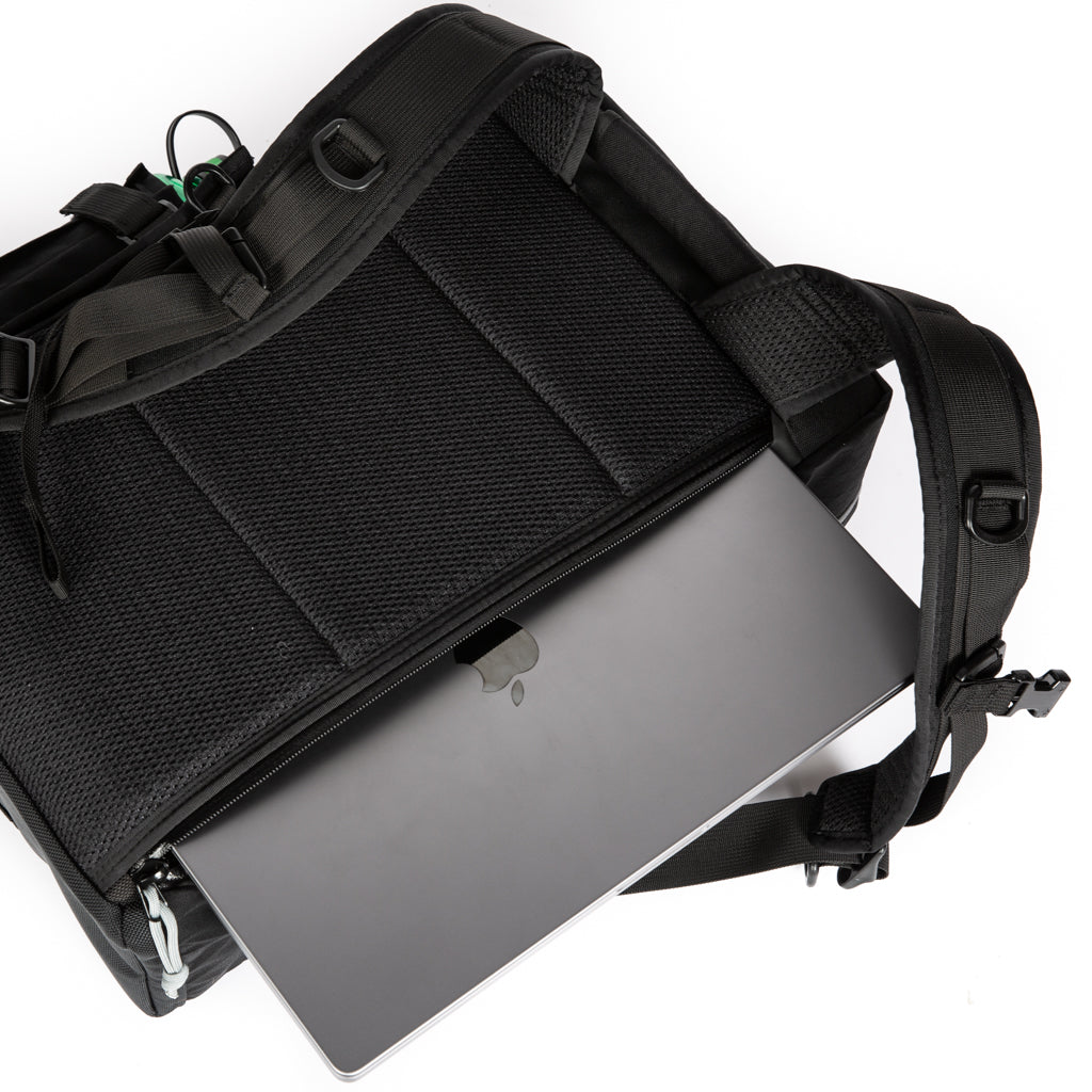 hiking camera backpack - YKK waterproof zippers - professional photographer bag - adjustable dividers - SLR padded - laptop sleeve - XPAC - made in USA